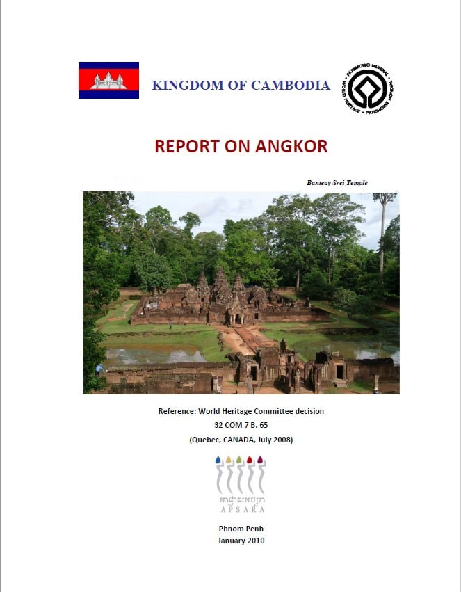 របាយការណ៍ស្តីពីតំបន់អង្គរ (REPORT ON ANGKOR) (២០១០)